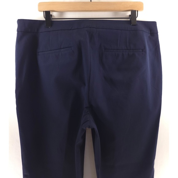 Talbots Women Pants Chatham Ankle 16 Navy Blue Side Zip Stretch Career Slim Leg - Picture 4 of 10